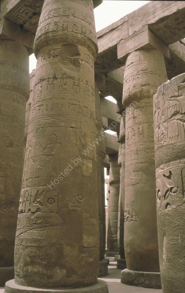 Relief on Columns in Hypostyle Hall, Karnak Temple, Luxor
